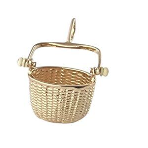 14K Yellow Gold Articulating Open Nantucket Basket Pendant #23892